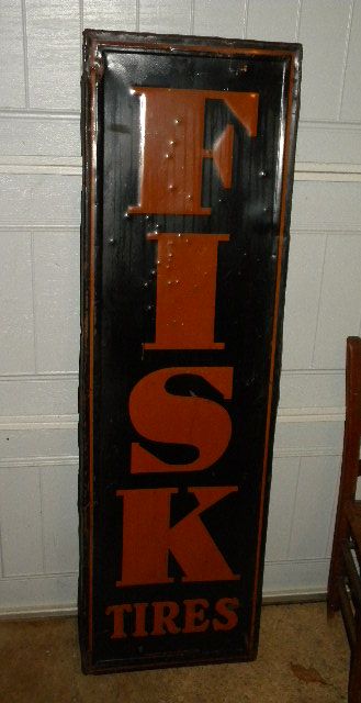 $OLD Fisk Tires Emb Tin Sign