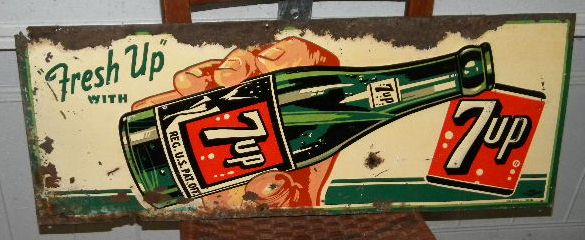 $OLD 7Up Tin Sign