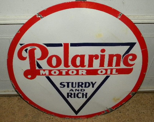 $OLD Polarine Double Sided Porcelain Sign
