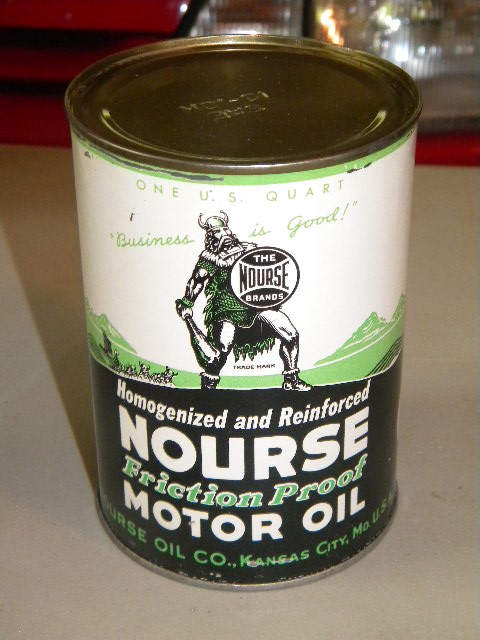 $OLD Nourse Motor Oil Quart Can Empty w/ Viking
