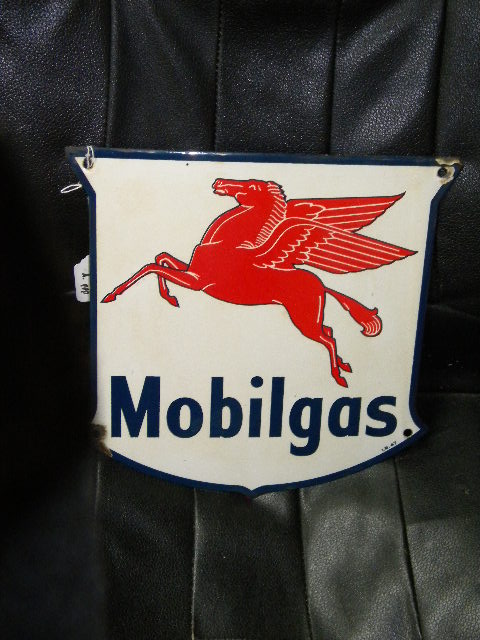 $OLD Mobilgas Porcelain Gas Pump Sign w/ Pegasus