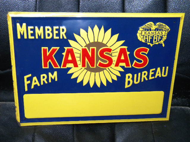 $OLD Kansas Farm Bureau SST Embossed Sign