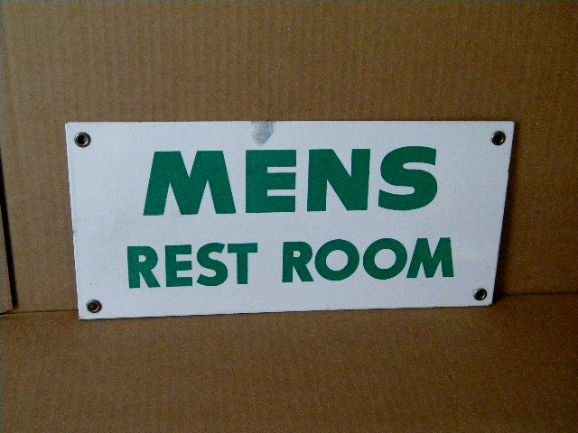 $OLD Porcelain  Mens Room Sign