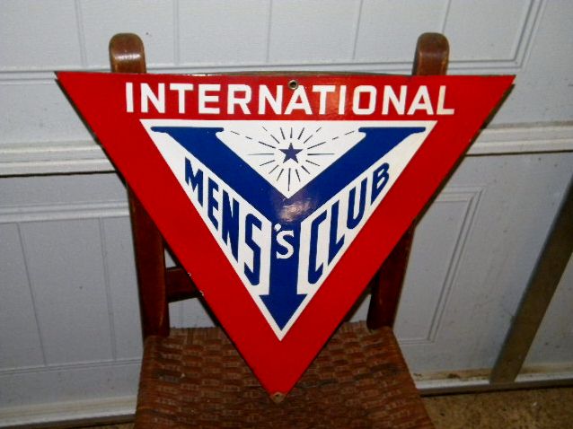 YMCA Y Mens International Porcelain Sign Diecut $OLD