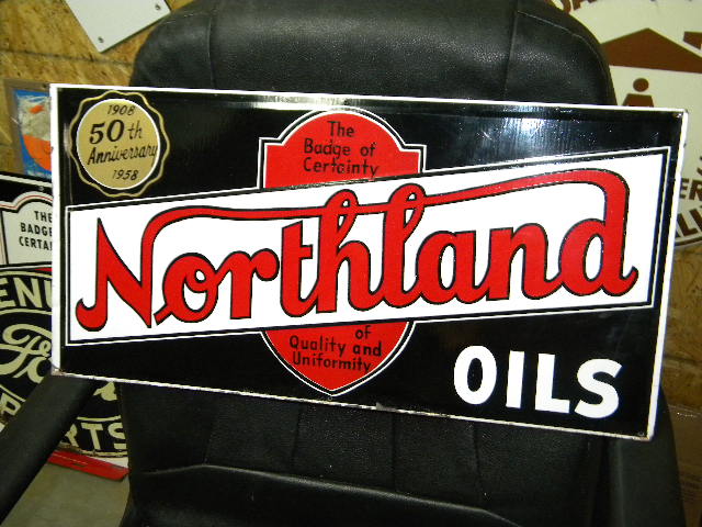 $OLD Northland Motor Oils Tin Sign