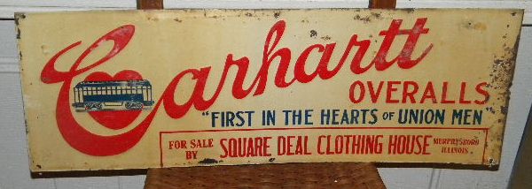 Carhartt Overalls NOS Tin Sign $OLD