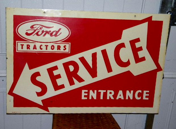 $OLD Ford Tractors Service Double Sided Tin Sign