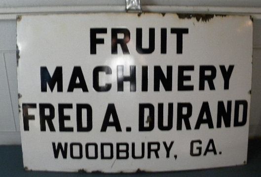 $OLD Fruit Machinery Woodbuy GA Porcelain Sign