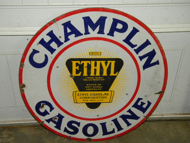 $OLD Champlin Double Sided Porcelain Sign