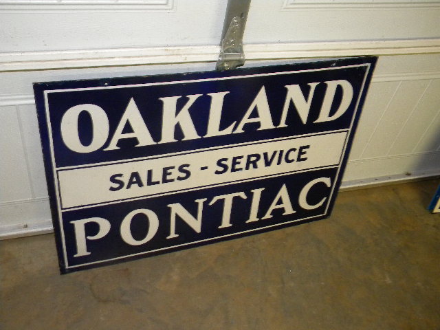 $OLD Oakland Pontiac DSP Porcelain Sign