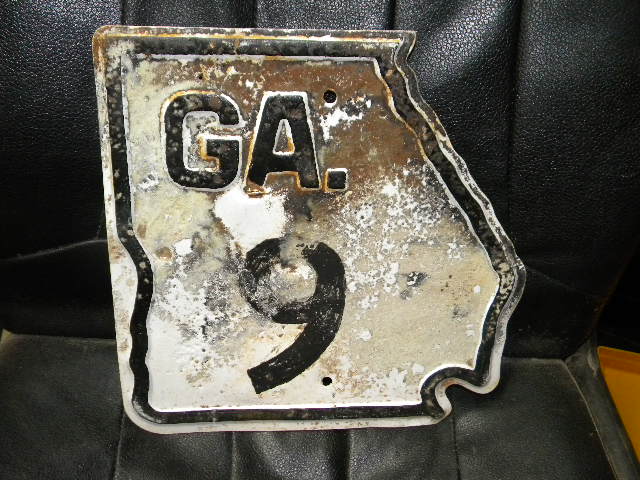 $OLD George State 9 Partially Embossed Highway Sign