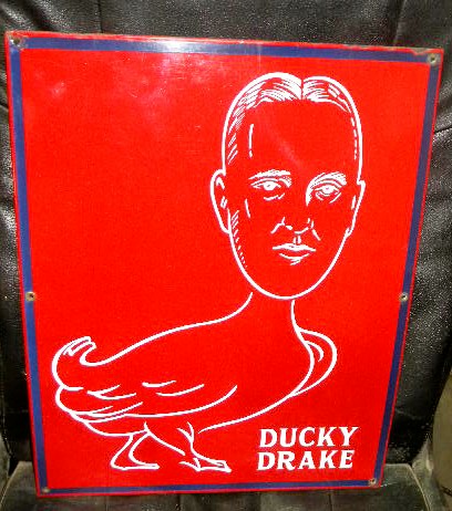 $OLD Rare Ducky Drake Porcelain Oil Company sign New York