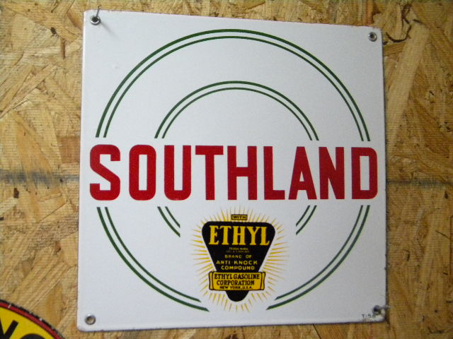 $OLD Southland Ethyl PPP Porcelain Pump Plate Sign
