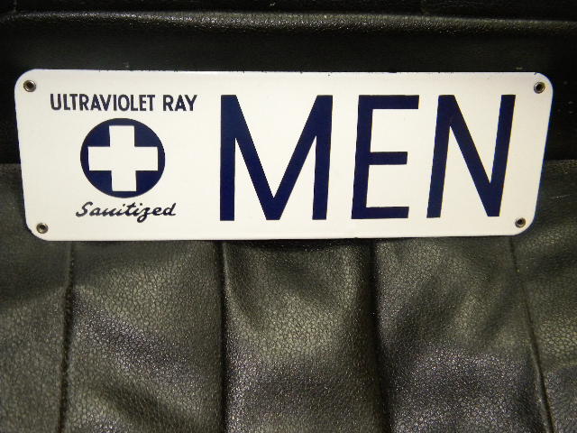 $OLD Ultraviolet Men's Porcelain Restroom Sign (Sinclair)