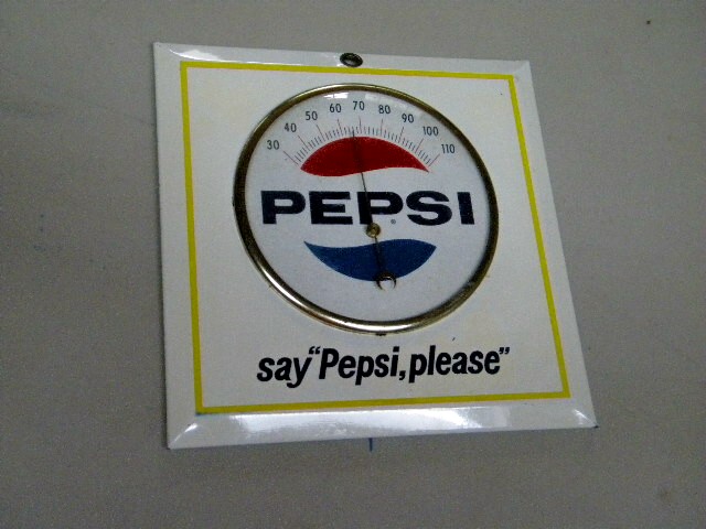 $OLD Pepsi Tin Thermometer