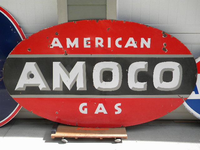 $OLD Large DSP Porcelain Amoco Sign