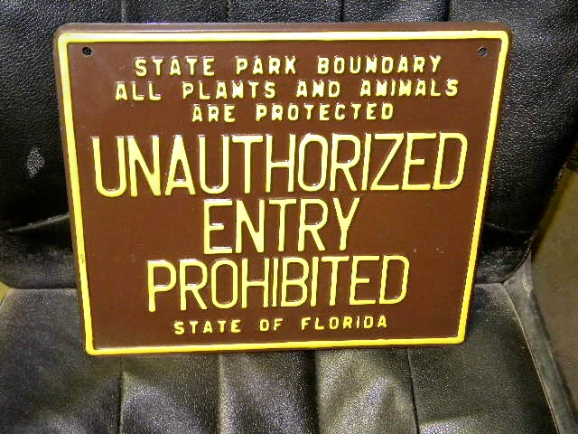 $OLD NOS Florida State Park Sign