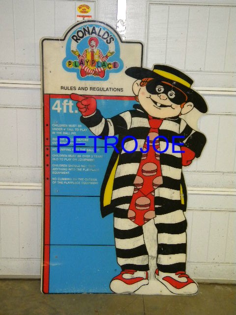 $OLD Hamburgler Sign From McDonalds