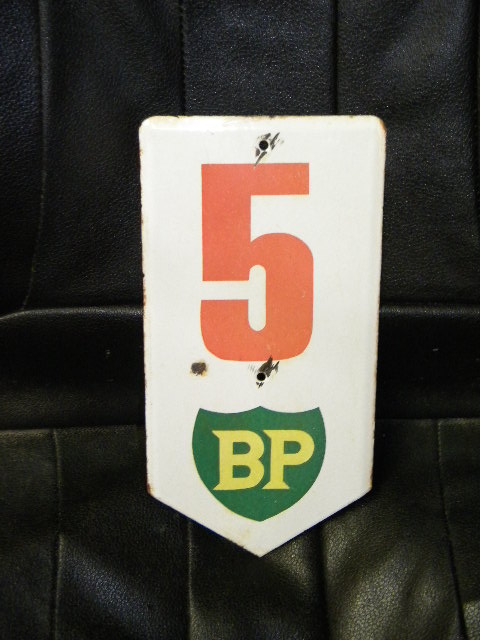 $OLD Porcelain BP #5 Diecut Sign