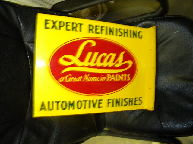 $OLD Lucas Auto Paints DST Flange Sign