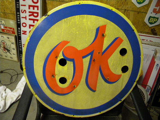 $OLD OK 24 Inch Porcelain Neon Skin Sign