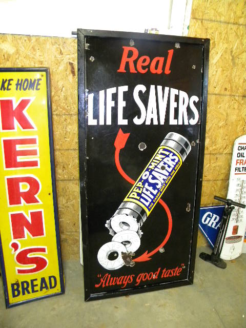 $OLD Life Savers Lighthouse Porcelain Sign