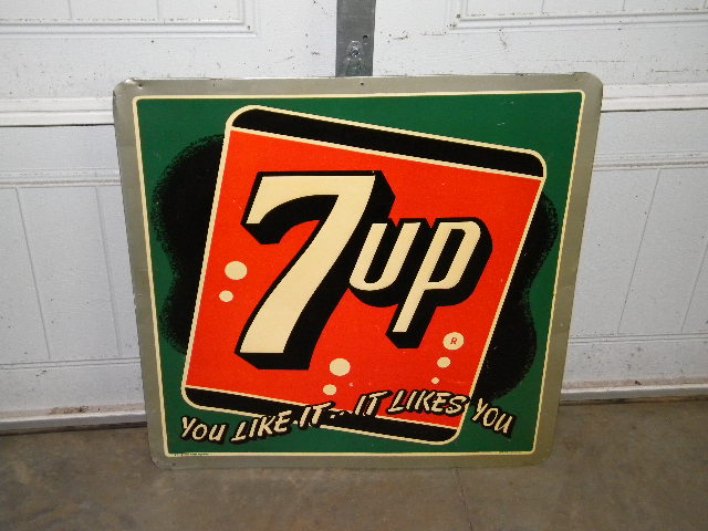 $OLD Original Emb 7 UP Tin Sign