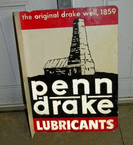 $OLD Penn Drake Tin Flange Sign DST