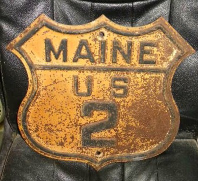 $OLD Maine US 2 Route Shield Highway Sign