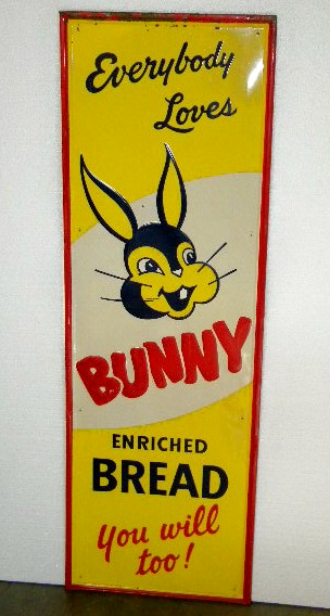 $OLD Bunny Bread SST Embossed Tin Vertical Sign