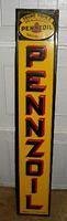 $OLD Pennzoil Vertical Emb Tin Sign