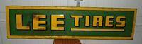 $275 Lee Tires Embossed Tin Sign w/ Wood frame