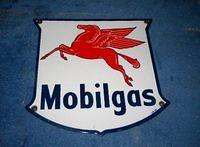 $OLD Mobilgas porcelain pump sign