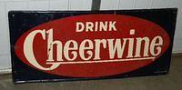 $OLD Original Cheerwine Tin Advertising Sign 1954
