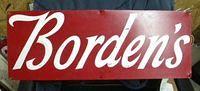 $OLD Borden's Dairy Embossed Tin/Aluminum Sign