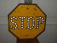 Old Stop Sign with plastic reflectors $OLD