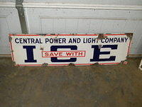 $OLD Central Power and Light ICE SSP Porcelain Sign