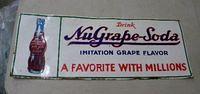 $OLD NuGrape Embossed Tin Sign w/ Bottle