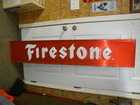 Original Firestone Embossed Tin/Aluminum Sign 1970s $OLD