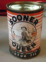 $OLD Rare Sooner Queen Metal Quart Can