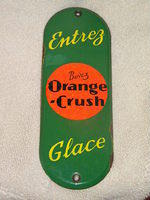 $OLD Orange Crush Porcelain Door Push