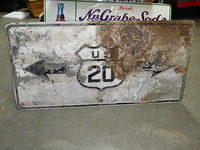 $OLD Old Fully Embossed US 20 Highway Sign