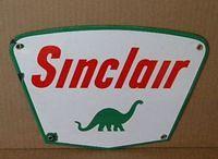 $OLD Sinclair Porcelain Truck Door Sign w/ Dino