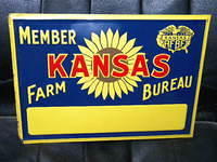 $OLD Kansas Farm Bureau SST Embossed Sign