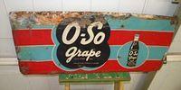 $OLD Oh So Grape Embossed Tin Soda Pop Sign