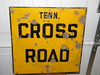 $OLD Tennessee Cross Road Porcelain Highway road Sign