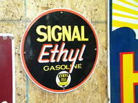 $OLD Signal Ethyl Porcelain Pump Sign