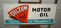 $OLD Oilzum Tin Sign AM SIGN CO