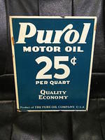 $OLD Purol Motor Oil SST Tin Sign