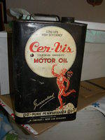 Cer-Vis Graphic 10 Quart metal Can Mercury Marathon Graphics $OLD